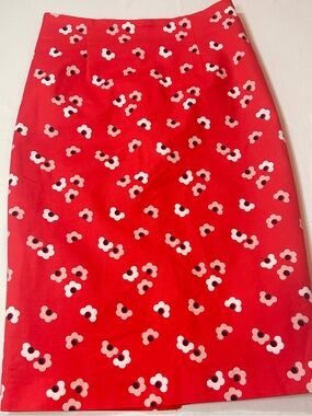 Boden Richmond Pencil Skirt “Pop Daisy Cloud” Stretch Cotton Size 10